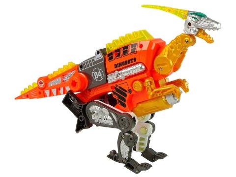 Dinobots 2w1 Dinozaur Pistolet na Strzałki Pomarańczowy Velociraptor Tarcza LEAN Toys