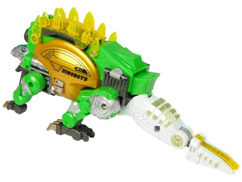 Dinobots 2w1 Dinozaur Pistolet na Strzałki Zielony Stegosaurus Tarcza LEAN Toys