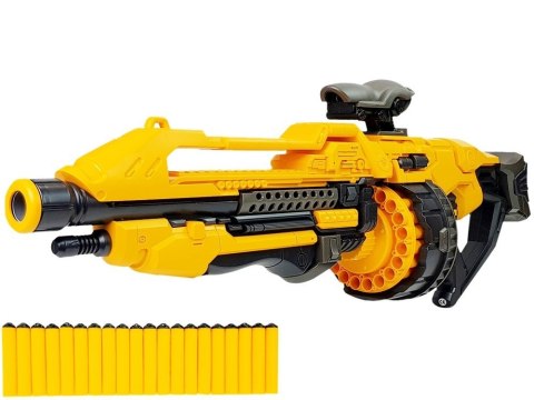 Pistolet Na Baterie Piankowe Naboje 82 cm Obrotowy Magazynek Żółty LEAN Toys