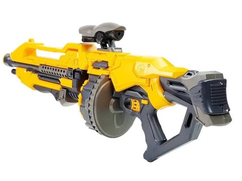 Pistolet Na Baterie Piankowe Naboje 82 cm Obrotowy Magazynek Żółty LEAN Toys