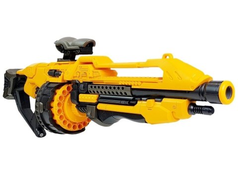 Pistolet Na Baterie Piankowe Naboje 82 cm Obrotowy Magazynek Żółty LEAN Toys