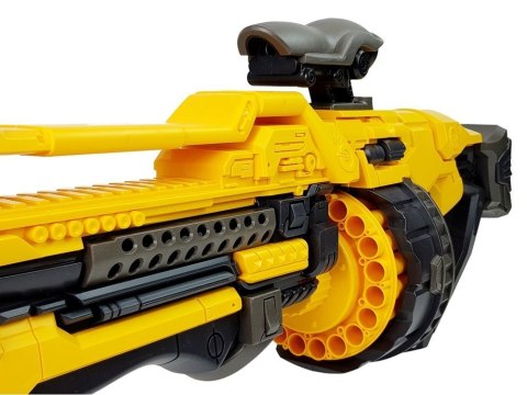 Pistolet Na Baterie Piankowe Naboje 82 cm Obrotowy Magazynek Żółty LEAN Toys