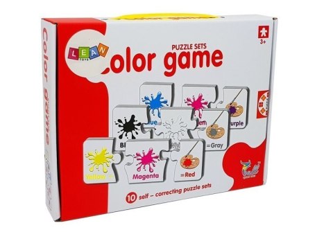 Puzzle Edukacyjne Kolory Angielski 10 Połączeń LEAN TOYS