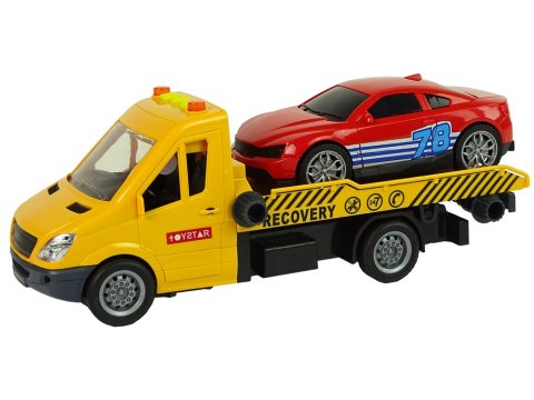 Samochód Transportowy Laweta Autko Rampa Pomoc Dźwięki Światła LEAN Toys