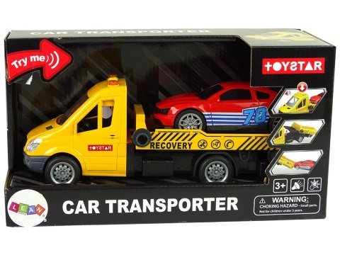 Samochód Transportowy Laweta Autko Rampa Pomoc Dźwięki Światła LEAN Toys