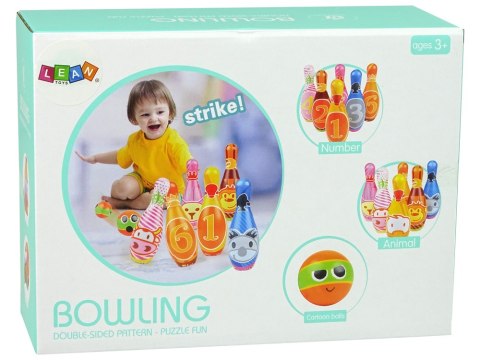 Zestaw Do Gry Miękkie Kręgle 6 Sztuk Kolorowe Kula Liczby LEAN Toys