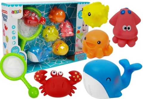 Zestaw do Kąpieli Zwierzątka Wodne Siatka Delfin Krab LEAN Toys