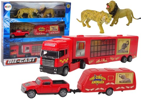 Cyrkowa Ciężarówka Transporter Zwierząt Przyczepa PickUp Lew Tygrys LEAN Toys