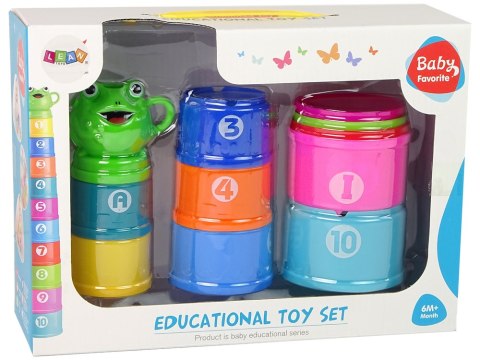 Piramidka Edukacyjna Kubeczki Do Kąpieli Liczby Litery LEAN Toys