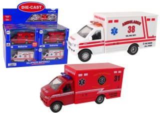 Auto Pojazd Ratunkowy Ambulans Napęd Frykcyjny 2 Kolory LEAN Toys