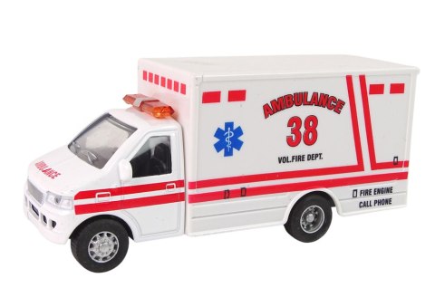 Auto Pojazd Ratunkowy Ambulans Napęd Frykcyjny 2 Kolory LEAN Toys