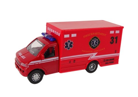 Auto Pojazd Ratunkowy Ambulans Napęd Frykcyjny 2 Kolory LEAN Toys