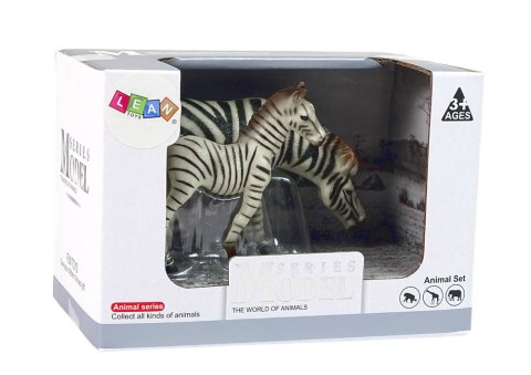 Zestaw 2 Figurek Zebra z Młodym Zebry Figurka Zwierzęta LEAN Toys