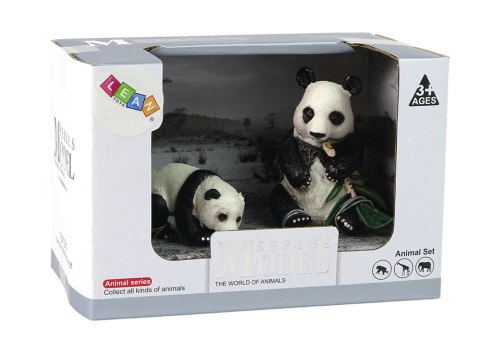 Zestaw Figurek Panda Wielka z Młodym i Bambusem Figurka Panda LEAN Toys