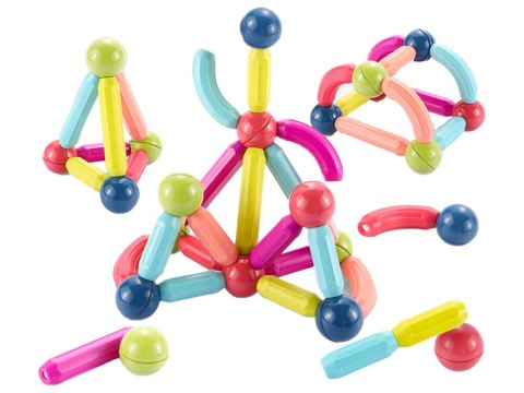 Klocki Magnetyczne Konstrukcyjne Edukacyjne Kuferek 145 Elementów LEAN Toys