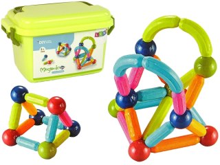 Klocki Magnetyczne Konstrukcyjne Edukacyjne Kuferek 34 Elementów LEAN Toys