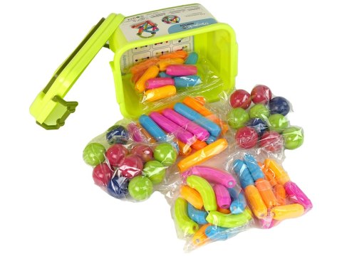 Klocki Magnetyczne Konstrukcyjne Edukacyjne Kuferek 68 Elementów LEAN Toys