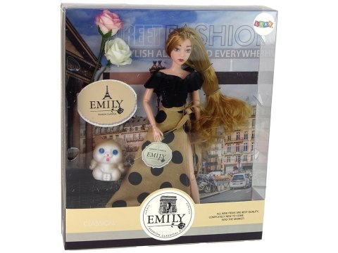 Lalka Emily z Kotkiem Różami Długie Włosy LEAN Toys