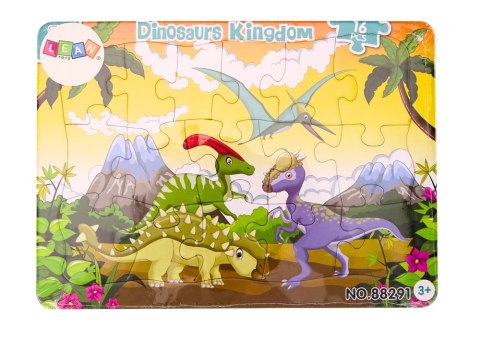 Puzzle Dla Dzieci Dinozaury Plansza Kolorowe 16 El LEAN TOYS