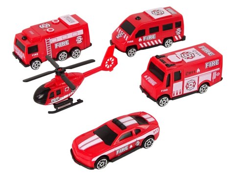 Zestaw Autek Resoraki Pojazdy Straż Pożarna Ambulans LEAN TOYS