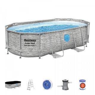 Basen stelażowy Power Steel Swim Vista z oknem 427x250x100 14x8FT BESTWAY 7w1