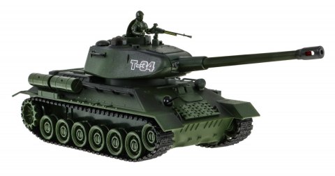 Zdalnie sterowane 2 czołgi T-34 vs Tiger dla dzieci 3+ Strzelające modele 1:28 + Wielka Bitwa Czołgów + Dźwięki Światła