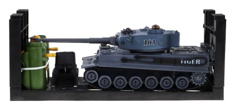 Zdalnie sterowane 2 czołgi T-34 vs Tiger dla dzieci 3+ Strzelające modele 1:28 + Wielka Bitwa Czołgów + Dźwięki Światła