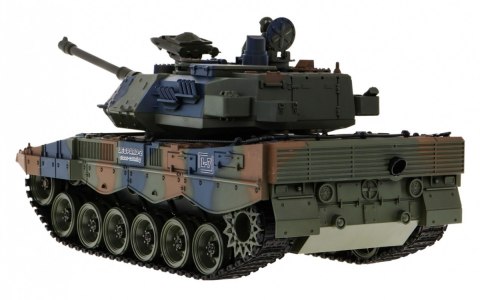 Zdalnie sterowany Czołg Leopard 2A6 dla dzieci 3+ Zielony 1:18 Funkcja dymu + Pilot 2,4 GHz + Akcesoria