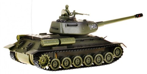 Zdalnie sterowany czołg T-34 dla dzieci 3+ Zielony model Strzelający 1:28 + Wielka Bitwa Czołgów + Dźwięki Światła