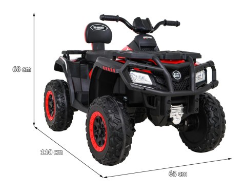 Quad XT-Speed dla dzieci Czerwony + Napęd 4x4 + EVA + Wolny Start + Radio MP3 + LED