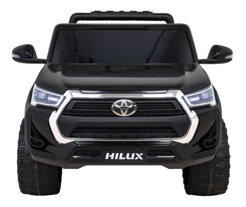 Toyota Hilux na akumulator dla dzieci Czarny + Napęd 4x4 + Pilot + 2 bagażniki + Radio MP3 + LED