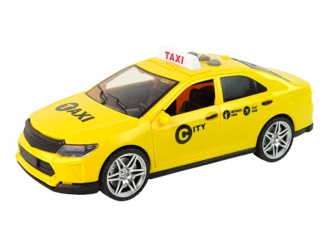 Auto Taxi Pojazd 1:14 Światła Dźwięki Żółte LEAN Toys