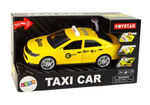 Auto Taxi Pojazd 1:14 Światła Dźwięki Żółte LEAN Toys