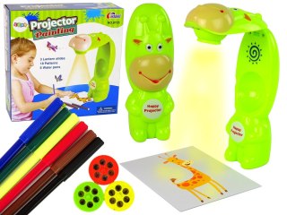 Projektor Do Rysowania Rzutnik Krówka Pisaki Zielony LEAN Toys