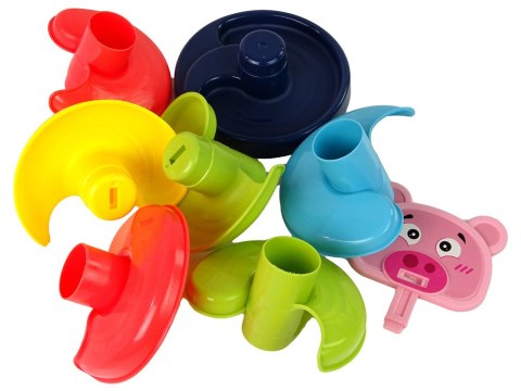 Sorter Edukacyjna Zjeżdżalnia Piłeczek 6 Poziomów Świnka Kosz LEAN Toys