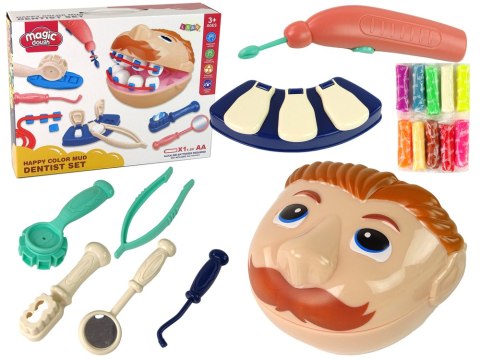 Zestaw Ciastolina Dentysta Akcesoria 10 Kolorów LEAN Toys