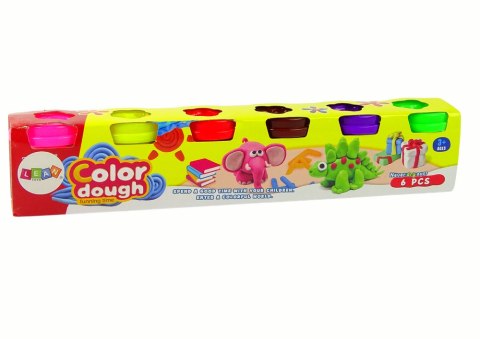 Zestaw Ciastoliny Zwierzątka 6 Kolorów Kubeczki LEAN Toys