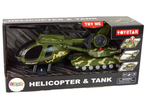 Zestaw Militarny Czołg Napęd Frykcyjny Helikopter LEAN Toys