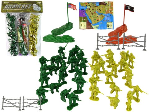 Zestaw Żołnierzyków Militarny 51 Elementów Zielony LEAN Toys