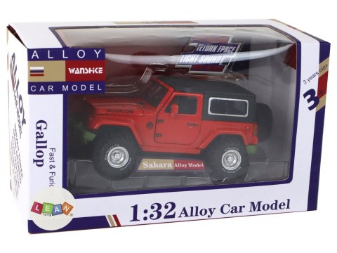 Auto Terenowe Napęd Frykcyjny Na Baterie Metalowy Czerwony 1:32 LEAN Toys