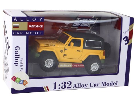 Auto Terenowe Napęd Frykcyjny Na Baterie Metalowy Żółty 1:32 LEAN Toys