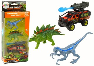 Dinozaury Figurki Zestaw Auto Rakieta Niebieski LEAN Toys