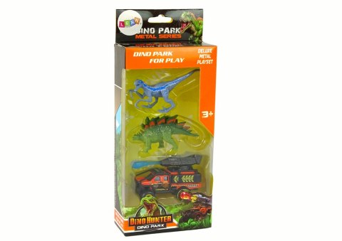 Dinozaury Figurki Zestaw Auto Rakieta Niebieski LEAN Toys