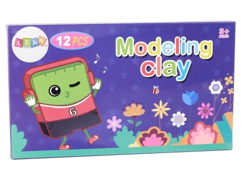 Modelina 12 Kolorów Pastelowe Żywe Kolory Mix Zestaw LEAN Toys