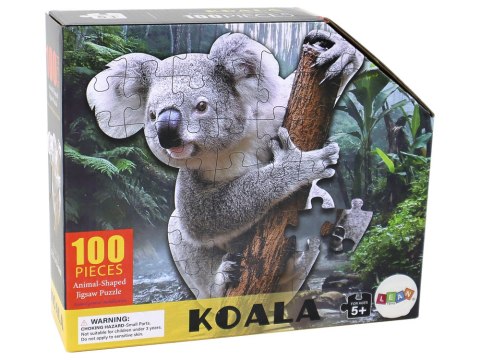 Puzzle 100 Elementów Motyw Koali Na Drzewie Zwierzęta LEAN Toys