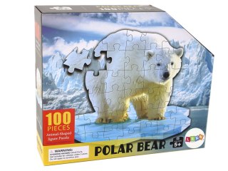 Puzzle 100 Elementów Motyw Niedźwiedzia Polarnego LEAN Toys