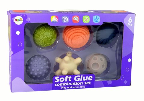 Zestaw Piłeczek Sensorycznych 6 sztuk Kolorowe LEAN Toys