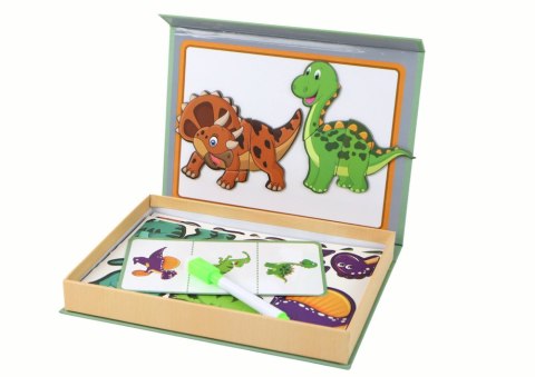 Edukacyjny Zestaw Puzzli Magnetycznych Z Motywem Dinozaurów LEAN Toys