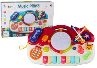 Organki Pianinko Edukacyjne Muzyczne Bębenek Dźwięki Światła LEAN Toys