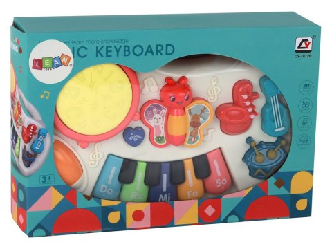 Pianinko Edukacyjne Klawisze Instrumenty Motylki Panel Edukacyjny Muzyczny LEAN Toys